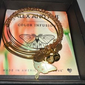 Alex & Ani Butterfly Bracelet with charms